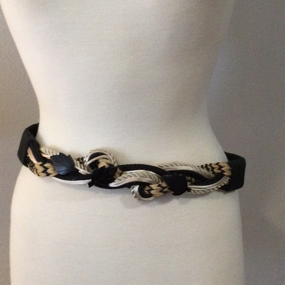 Braided Black and Tan Women's Fashion Belt